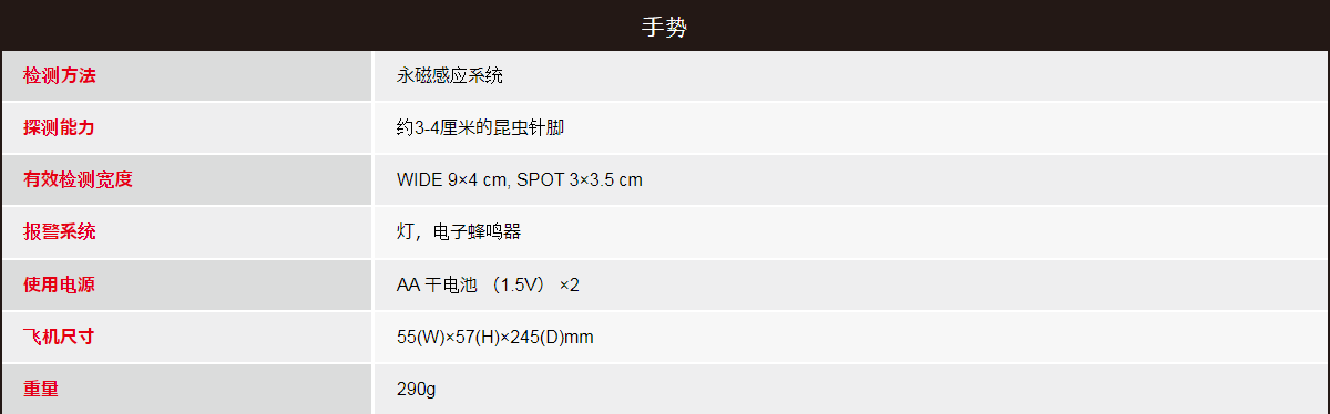 三高sanko便携式金属探知器检针器ty-20z