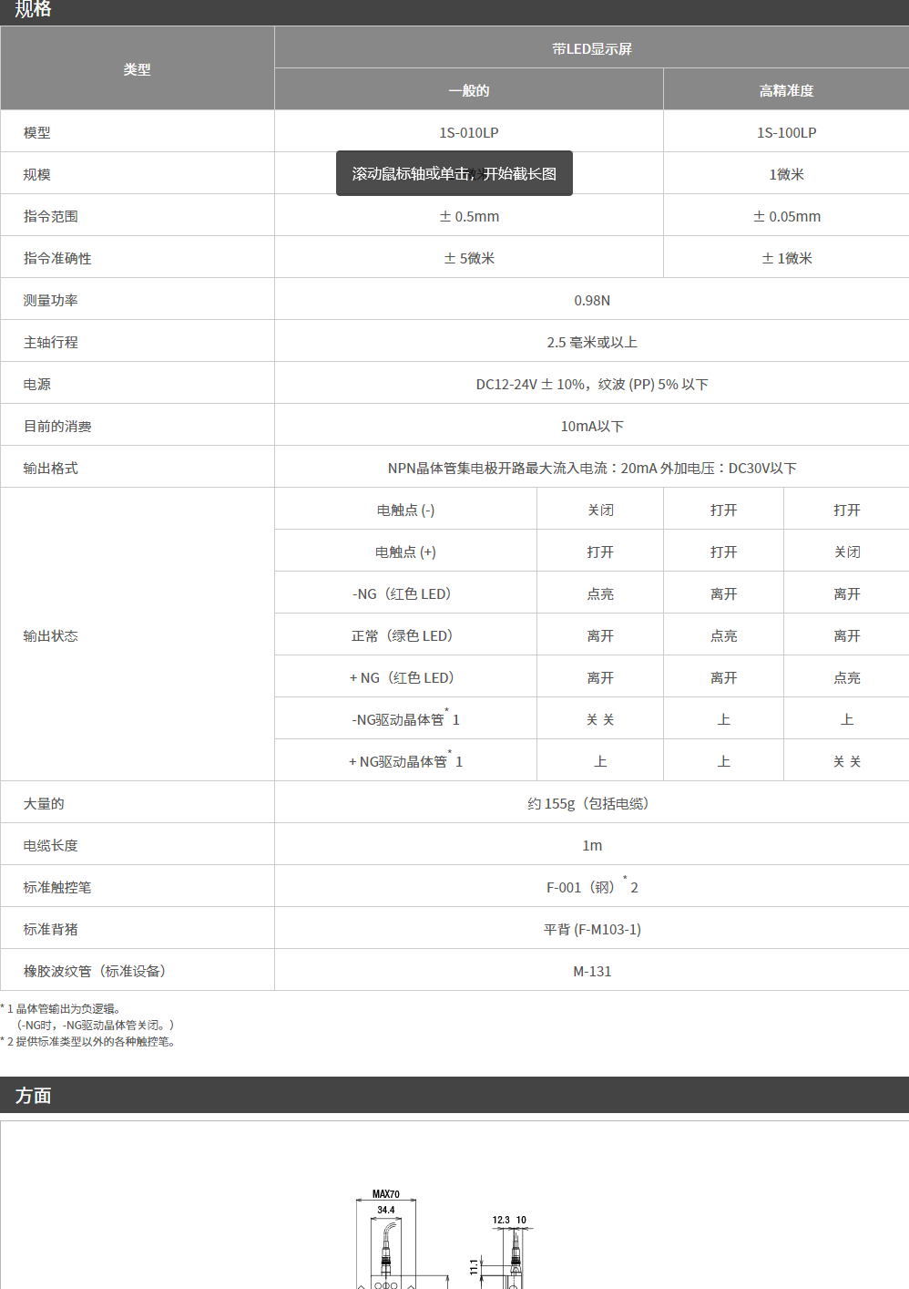 日本citizen西铁城1s-100lp精密测量表1s-100lp