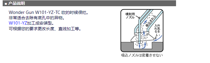 日本进口大泽osawa工业大型粉尘吸尘枪w101-yz-tc