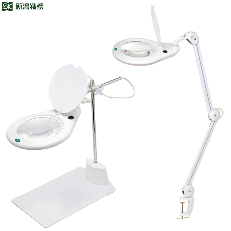 日本sk新泻ls2-175s桌面台式放大镜led夹式放大镜光源可调