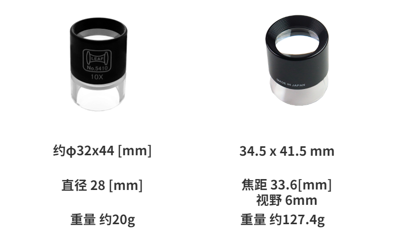 日本进口leaf京叶5410手持放大镜无刻度10倍镜